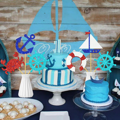 12Pcs Glitter Nautical Centerpiece Sticks Nautical Birthday Party Centerpiece De