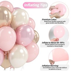 White Pink Gold Balloons Set, 12 Inch Double Pearl White Sand Blush Pale Ligh…