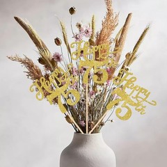 Happy 75th Birthday Centerpiece Sticks Gold Glitter Table Toppers 12 PCS Set