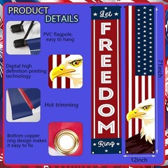 Celebrate with Style: 71x12in Red White Blue Banner for 4th of July Festivities