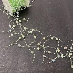 Pearl Bead Garland, Faux Iridescent String of Pearl Beads Decorations for Home,