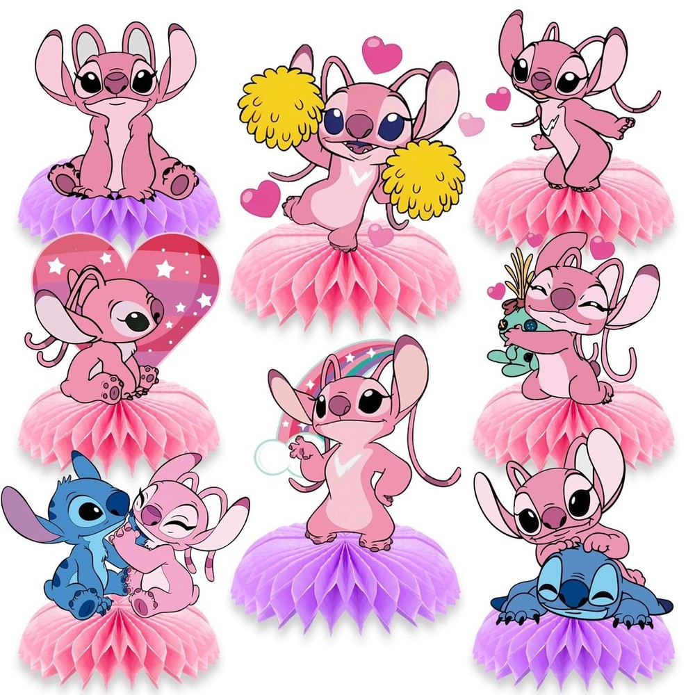 Stitch party supplies, 8Psc honeycomb center decorations, Stitch party decora…