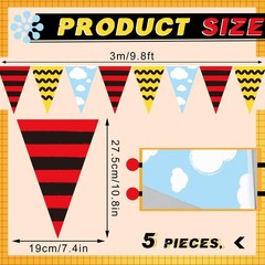 5 Pcs Cute Cartoon Dog Party Decorations Pre Strung Flag Banner Cute Anime Bi…
