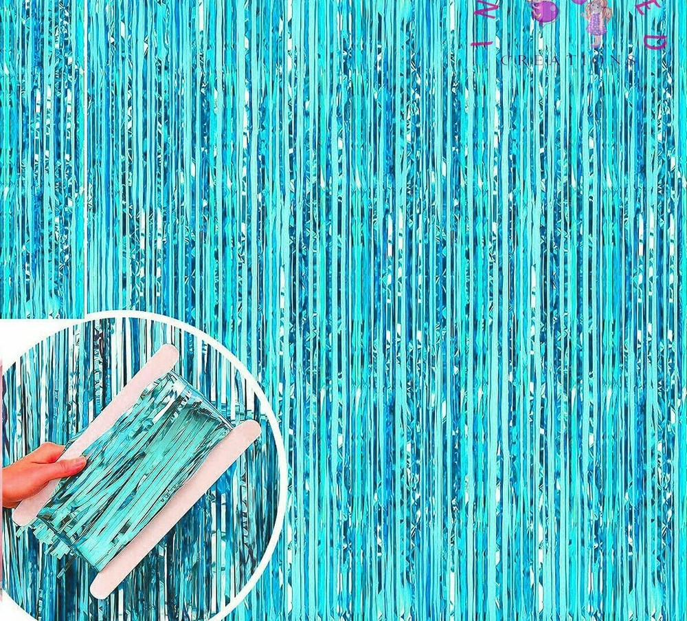 2M Halloween Foil Fringe Tinsel Shimmer Curtain Door Wedding Party DECORATIONS