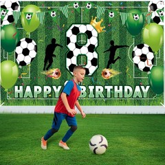 Soccer 8th Birthday Party Decorations – Happy Birthday Banner for Boys, Kids,…