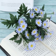 35cm Artificial Daisy Bouquet with Flexible Wire Stems for Home Office Garden