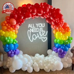 Rainbow Balloons Arch Kit – 175 Pcs party balloons ， balloons for birthday party
