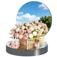 17 PCS Round Mirror Centerpieces Tables 10″ 12″ Acrylic Circle Tray Plates