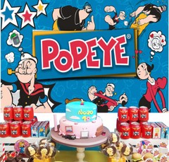 Popeye the Sailor Party Supplies Backdrop Background Banner Birthday Gift 5x3ft