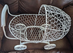 Large White Metal Carriage Stroller Centerpiece Room Decoration Baby Shower more