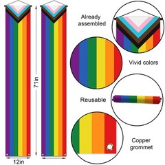 Nepnuser Progress Pride Porch Banner 12*71 inches (30*180 cm),