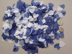 NAVY & WHITE – Bio Degradable Heart Wedding Confetti – CONES can be added