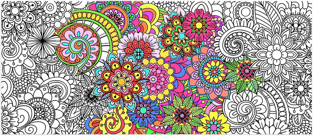 Giant Coloring Poster, Large Wall Coloring Tablecloth for Kids, Drawing Flower P