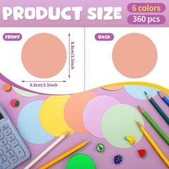 Pastel Round Paper Cutouts 3.5 Inch Circles School Bulletin Board 360 PCS