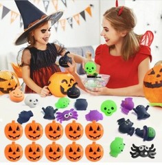 10 Pcs Halloween Mini Pumpkin Containers – Open Pumpkin Shell Party- NEW