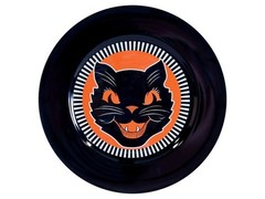 Vintage Halloween Black Cat Platter 12 pcs Retro Tableware Plates Trays Party