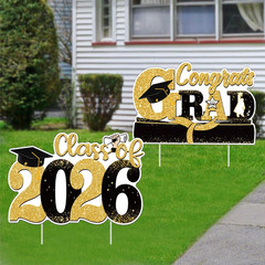 Graduation Decorations 2026, Large Size Graduation Yard Signs Class of 2026, Con