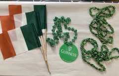 St Patrick’s Day Irish Party New Hat Cups Fabric Pins Flags Used Banner & Sash
