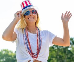 4th of July Necklace Decorations, 24PCS Veterans Day Beads Party Favors Bulk,…