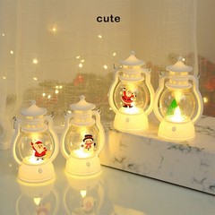 4Pcs LED Electronic Candle Christmas Decoration Santa Snowman Portable Oil Lamp