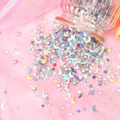 Holographic Star Moon Confetti, Glitter Birthday Star Scatter Table Confetti Iri