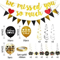 Welcome Home Decorations, 40Pcs We Missed You So Much Banner Balloon Hanging …