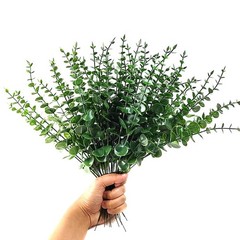 TIHOOD 25pcs Eucalyptus Stems Faux Greenery Artificial 15 inches, Green