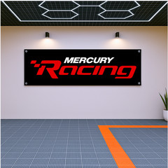 Mercury Racing Banner 71×24 Marine Garage Wall Decor Boat Fan Gift