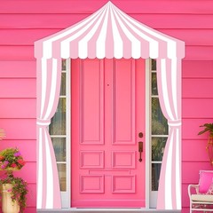 Pink Circus Party Awning Carnival Theme Decorations Circus White and Pink Stripe