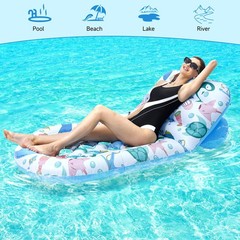 2 Pack Pool Floats Lounger, Pool Floats Adult with Adjustable Backrest, Pool …