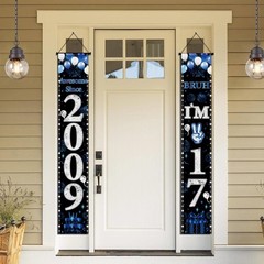 17th Decorations Door Banner – 2 Pcs Blue Awesome Since 2009 Bruh I’m 17 Happ…
