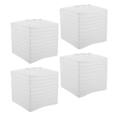 4pcs White Square Paper Lanterns – Chinese Hanging Decorations for Japanese