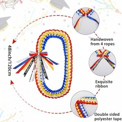 Vibrant Hand-Woven Graduation Leis – Adjustable 48-Inch Lei for Celebrations