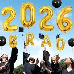 125 PCS Black & Gold Graduation Party Decorations 2026 – Banners, Balloons, Tabl