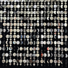 Silver Shimmer Wall Backdrop, 20 Packs Silver Sequin Curtain Circle Dots Garland