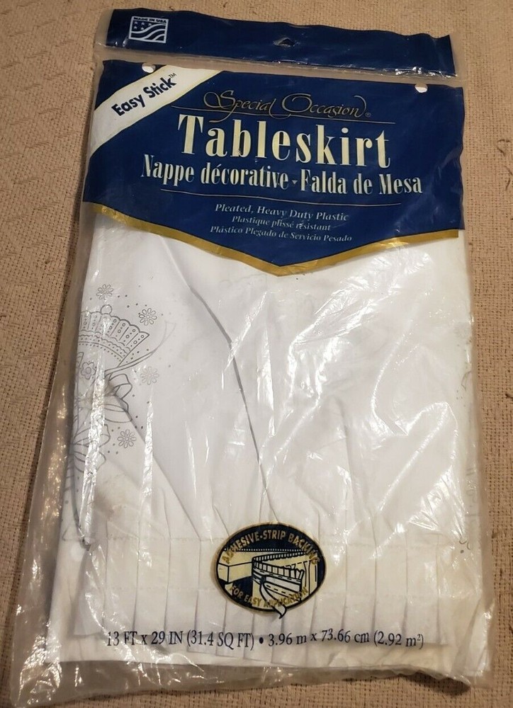 Table Skirt Wedding Bells White Adhesive Tape 13′ x 29″ 31.4 Sq ft