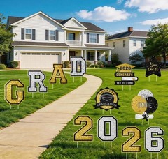 Graduation Decorations 2026 12Pcs Graduation Yard Signs Class of 2026 Outdoor Wa