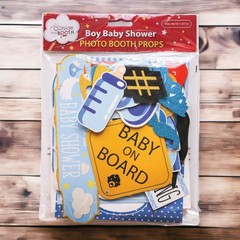 Boy Baby Shower Photo Booth Props Kit 8×10 Inch Sign Sticks 41 PCS