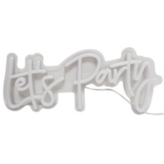 LED Neon Sign Let’ s Party Sign USB 16.9 in x 7.28 in Warm White