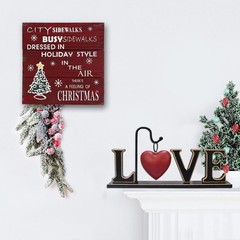 Rustic Wood Love Sign Table Top Decor Freestanding Cutout Block Centerpiece