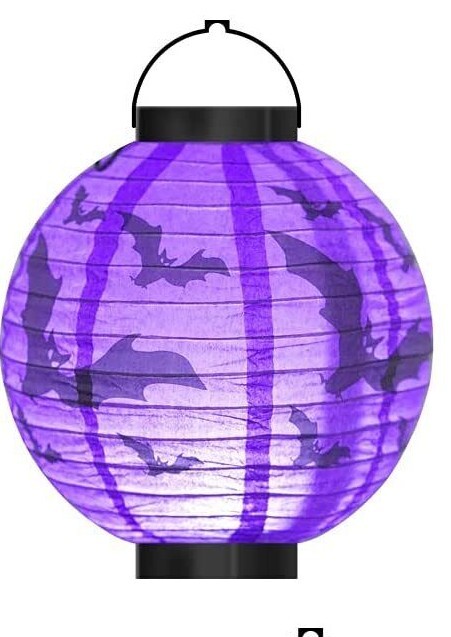 3 pcs. Halloween Paper Lantern Hanging Decorations: Purple, Black, Orange