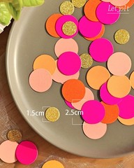 100 PCS Orange Pink Confetti Glitter Table Decor Circle Dots Party Craft