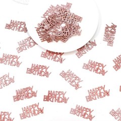100 PC Rose Gold «Happy Birthday» Confetti for Girls Women Party Tables