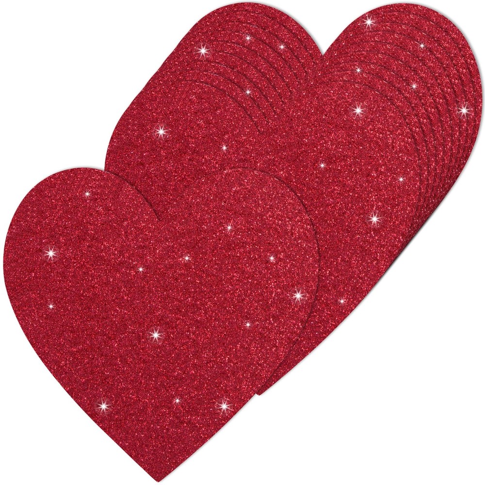 180 PCS Red Glitter Heart Shape Paper Cutouts 4 Inch Valentines Day Decor