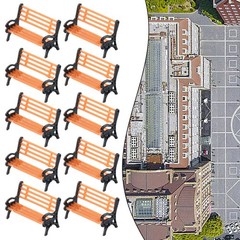 Model Train HO TT/Scale 1:87 Bench/ Chair Settee Street/ Park Layout 10pcs / New