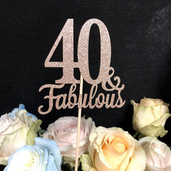 10-Pack Double Sided Fabulous and 40th Birthday Centerpieces for Tables, Number