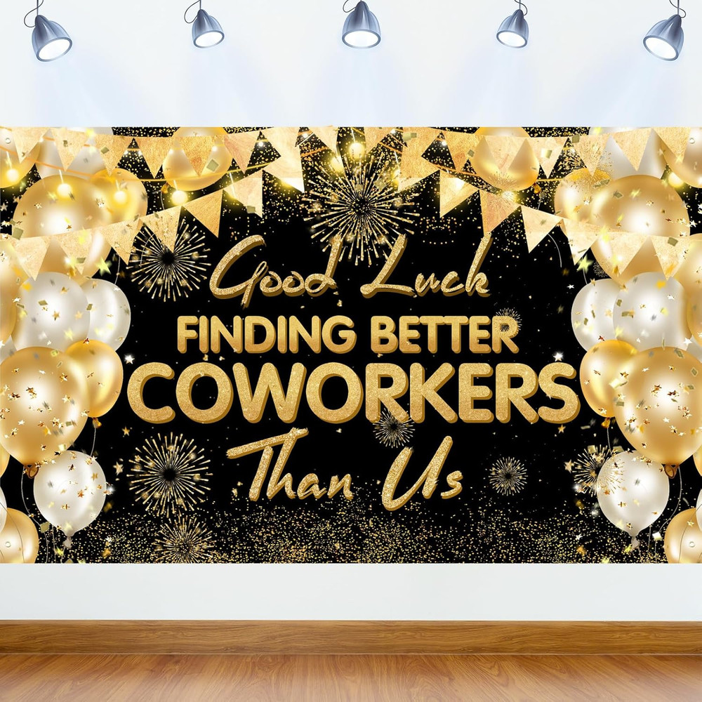 Farewell Banner for Colleagues – Good Luck Decorations for Going Away Party