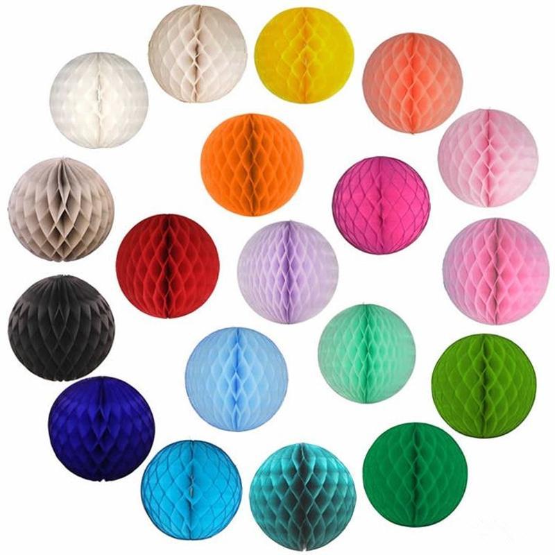 10 Assorted Color 12 inch HoneyComb Tissue Paper Balls Pom Poms Wedding Decor US