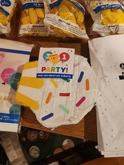 Birthday Party Lot. Tissue, Gift Bags, Decorating Kit, Mini Pinata, Table Cover
