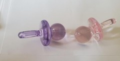 CraftbuddyUS 10pcs x (2in x 1inch) MIXED Colors Acrylic plastic Pacifier Charm